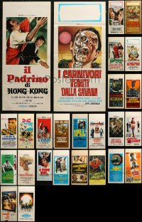 4h0617 LOT OF 30 FORMERLY FOLDED ITALIAN LOCANDINAS 1950s-1970s a variety of movie cool images!