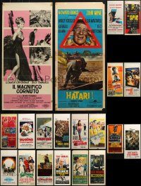 4h0625 LOT OF 22 FORMERLY FOLDED ITALIAN LOCANDINAS 1950s-1970s a variety of cool movie images!