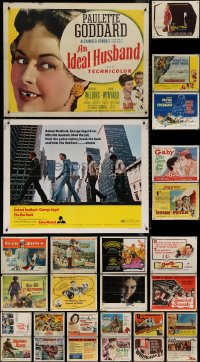 4h0702 LOT OF 27 FORMERLY FOLDED HALF-SHEETS 1940s-1970s great images from a variety of movies!