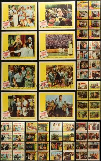4h0192 LOT OF 96 LOBBY CARDS 1950s-1960s complete sets from a variety of different movies!