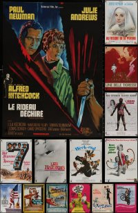 4h0832 LOT OF 14 FORMERLY FOLDED 23X32 FRENCH POSTERS 1960s-1990s a variety of movie images!
