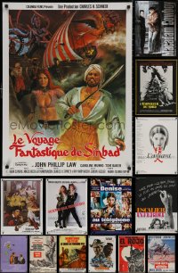 4h0831 LOT OF 15 FORMERLY FOLDED 23X32 FRENCH POSTERS 1960s-1990s a variety of movie images!