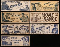 4h0021 LOT OF 7 MONTE HALE 4X11 TITLE STRIPS 1940s-1950s great images of the cowboy star!