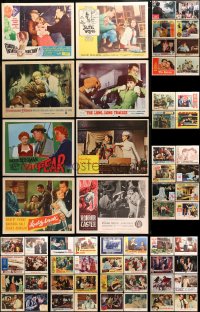 4h0194 LOT OF 92 LOBBY CARDS 1950s-1960s great scenes from a variety of different movies!