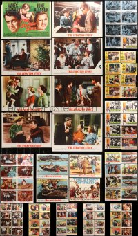 4h0193 LOT OF 92 TRIMMED LOBBY CARDS 1950s-1970s incomplete sets from a variety of movies!