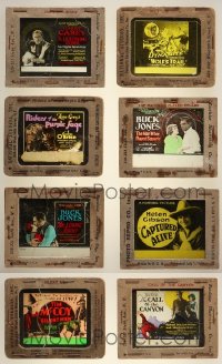 4h0562 LOT OF 8 CRACKED GLASS SLIDES 1910s-1930s great images from a variety of movies!