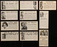 4h0007 LOT OF 11 UNIVERSAL 1934 PROMO FLYERS 1934 Karloff & Lugosi in The Black Cat + more!