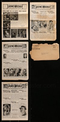 4h0153 LOT OF 4 LOEW'S WEEKLY PROMO BROCHURES 1930s Clark Gable, Jean Harlow & other stars!