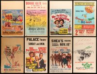 4h0424 LOT OF 8 WINDOW CARDS 1950s-1970s great images from a variety of movies!