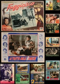 4h0640 LOT OF 17 MOSTLY UNFOLDED 14X20 ITALIAN PHOTOBUSTAS 1950s a variety of movie scenes!