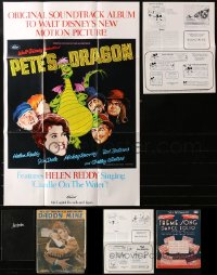 4h0023 LOT OF 6 MISCELLANEOUS ITEMS 1910s-1970s poster, song folio, promo brochure & more!