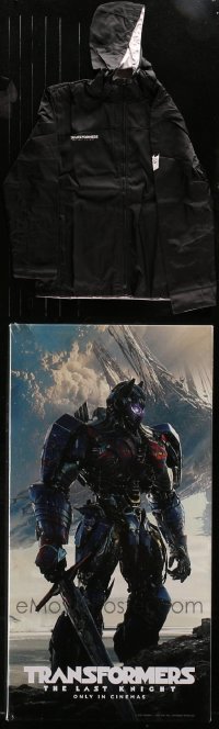 4h0338 LOT OF 2 TRANSFORMERS: THE LAST KNIGHT MOVIE PROMO ITEMS 2017 cool hooded jacket!