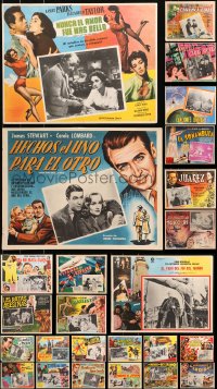 4h0416 LOT OF 33 13x17 MEXICAN LOBBY CARDS 1950s-1980s incomplete sets from a variety of movies!