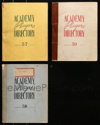 4h0955 LOT OF 3 1950 ACADEMY PLAYERS DIRECTORY SOFTCOVER BOOKS 1950 filled with information!