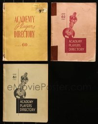 4h0954 LOT OF 3 1951 ACADEMY PLAYERS DIRECTORY SOFTCOVER BOOKS 1951 filled with information!
