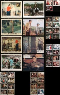 4h0446 LOT OF 43 COLOR 8X10 STILLS AND ENGLISH FRONT OF HOUSE LOBBY CARDS 1950s-1970s cool scenes!