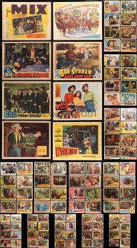 4h0189 LOT OF 104 COWBOY WESTERN LOBBY CARDS 1920s-1960s scenes from several different movies!