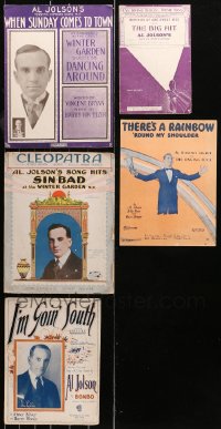 4h0261 LOT OF 5 AL JOLSON SHEET MUSIC 1910s-1920s Sinbad, There's a Rainbow On My Shoulder & more!