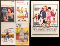 4h0423 LOT OF 9 WINDOW CARDS 1950s-1960s great images from a variety of different movies!