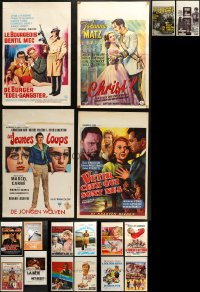 4h0780 LOT OF 18 MOSTLY FORMERLY FOLDED BELGIAN POSTERS 1950s-1980s a variety of movie images!