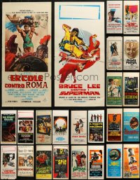 4h0620 LOT OF 27 FORMERLY FOLDED ITALIAN LOCANDINAS 1950s-1970s a variety of cool movie images!
