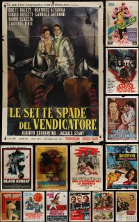 4h0374 LOT OF 15 FOLDED ITALIAN ONE-PANELS 1950s-1970s great images from a variety of movies!