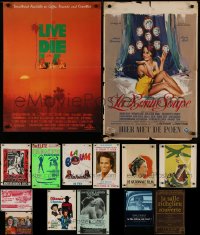 4h0841 LOT OF 14 FORMERLY FOLDED NON-U.S. POSTERS 1960s-1980s a variety of cool movie images!
