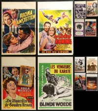 4h0797 LOT OF 12 MOSTLY FORMERLY FOLDED BELGIAN POSTERS 1950s-1980s a variety of movie images!
