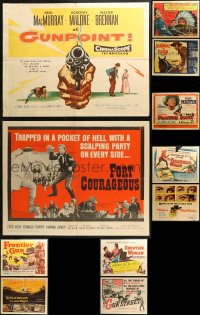 4h0737 LOT OF 13 FORMERLY FOLDED COWBOY WESTERN HALF-SHEETS 1940s-1960s a variety of cool images!