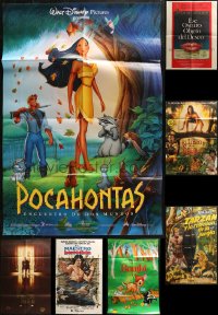 4h0137 LOT OF 7 FOLDED SPANISH LANGUAGE POSTERS 1970s-1990s great images from a variety of movies!