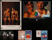 4h0657 LOT OF 9 UNFOLDED AND FORMERLY FOLDED NON-U.S. AIDS SPECIAL POSTERS 1990s-2000s