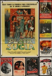4h0394 LOT OF 12 FOLDED ARGENTINEAN POSTERS 1950s-1980s great images from a variety of movies!