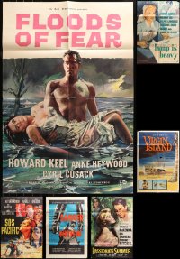 4h0121 LOT OF 8 FOLDED ENGLISH ONE-SHEETS 1950s great images from a variety of different movies!