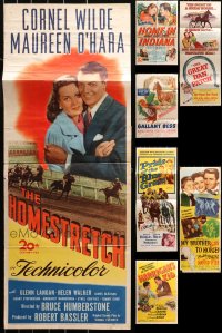 4h0118 LOT OF 3 FOLDED ONE-SHEETS AND 4 INSERTS FROM HORSE RACING MOVIES 1940s great images!