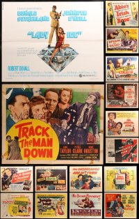 4h0709 LOT OF 22 FORMERLY FOLDED HALF-SHEETS 1940s-1970s great images from a variety of movies!