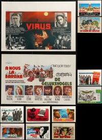 4h0785 LOT OF 16 MOSTLY UNFOLDED HORIZONTAL BELGIAN POSTERS 1960s-1980s cool movie images!