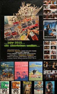4h0135 LOT OF 13 FOLDED GERMAN POSTERS 1970s-1990s great images from a variety of movies!