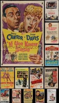 4h0100 LOT OF 15 FOLDED ONE-SHEETS 1930s-1970s great images from a variety of different movies!