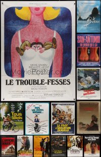 4h0402 LOT OF 19 FOLDED FRENCH ONE-PANELS 1970s-2010s great images from a variety of movies!