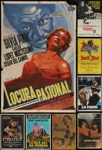 4h0393 LOT OF 13 FOLDED ARGENTINEAN POSTERS 1950s-1990s great images from a variety of movies!