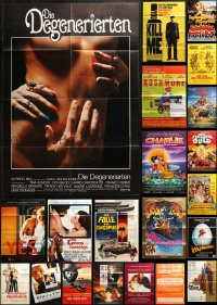 4h0134 LOT OF 50 FOLDED GERMAN A1 POSTERS 1970s-2000s great images from a variety of movies!