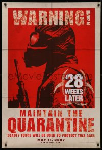 4j0705 28 WEEKS LATER teaser DS 1sh 2007 McCormack, Robert Carlyle, maintain the quarantine!