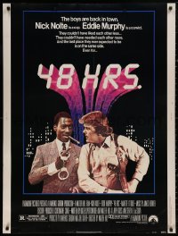 4j0350 48 HRS. 30x40 1982 Nick Nolte is a cop who hates Eddie Murphy who is a convict!