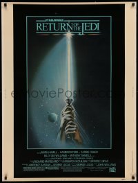 4j0383 RETURN OF THE JEDI 30x40 1983 George Lucas, art of hands holding lightsaber by Tim Reamer!