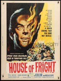 4j0394 TWO FACES OF DR. JEKYLL 30x40 1961 House of Fright, cool burning face art by Reynold Brown!