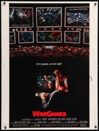 4j0397 WARGAMES 30x40 1983 teen Matthew Broderick plays video games to start World War III!