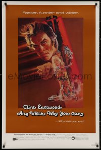 4j0724 ANY WHICH WAY YOU CAN 1sh 1980 cool artwork of Clint Eastwood & Clyde by Bob Peak!