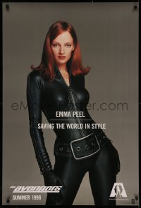 4j0734 AVENGERS teaser DS 1sh 1998 sexy Uma Thurman as Emma Peel - saving the world in style!