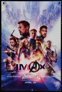 4j0736 AVENGERS: ENDGAME IMAX teaser DS 1sh 2019 Marvel, great montage with Hemsworth & cast!