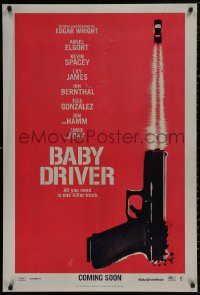 4j0737 BABY DRIVER int'l teaser DS 1sh 2017 Elgort in the title role, Spacey, James, Jon Bernthal!